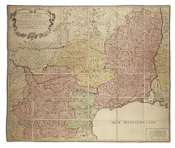 (CASE MAPS.) Group of 4 eighteenth-century hand-colored engraved folding maps.